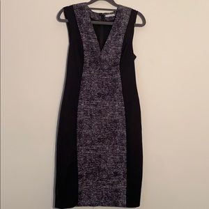 Black and grey back zip dress